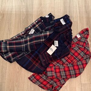 Old Navy Kids Plaid Button-Down Shirts - Red, Navy, and Blue